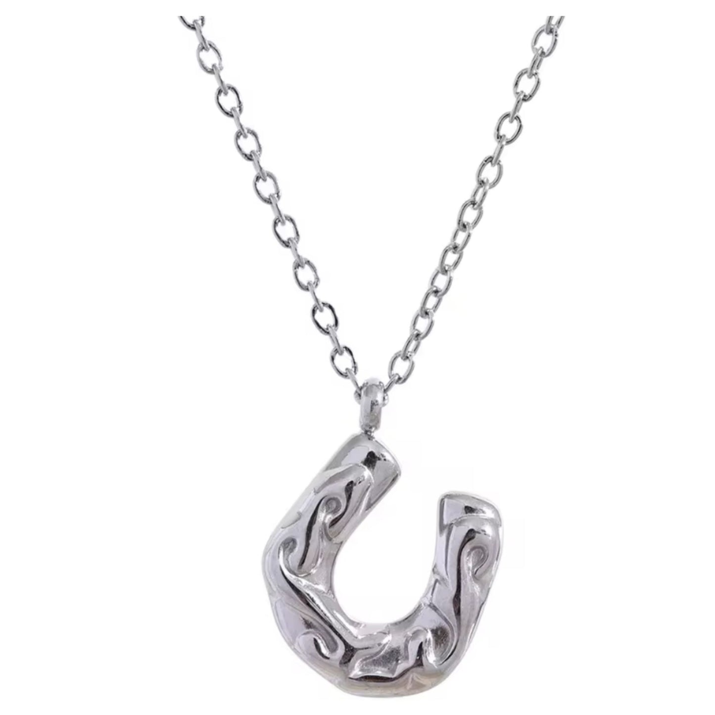 Collar Herradura de Suerte – Acero inoxidable plateado