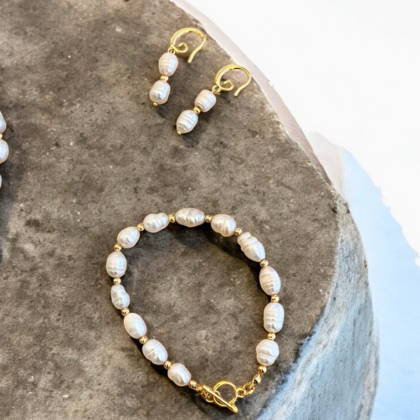 Set Mara – Collar, Pulsera y Aretes de Perlas Naturales
