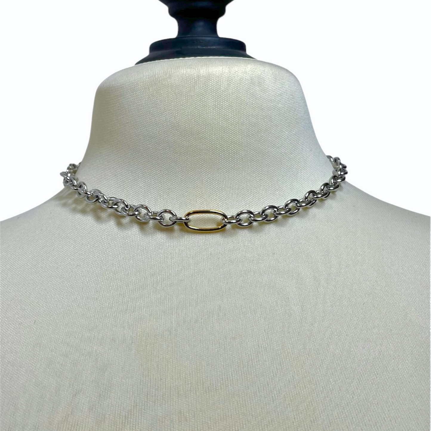 Cadena chunky en acero 316L chapada en oro 18K