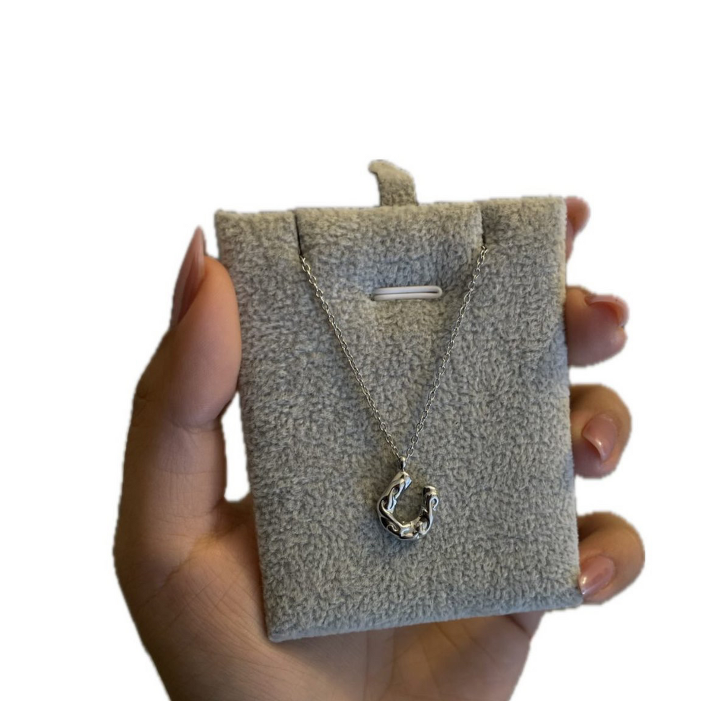 Collar Herradura de Suerte – Acero inoxidable plateado