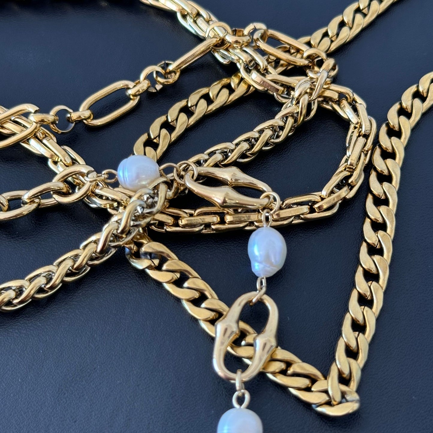 Collar de Eslabones Gruesos – Acero Inoxidable Dorado