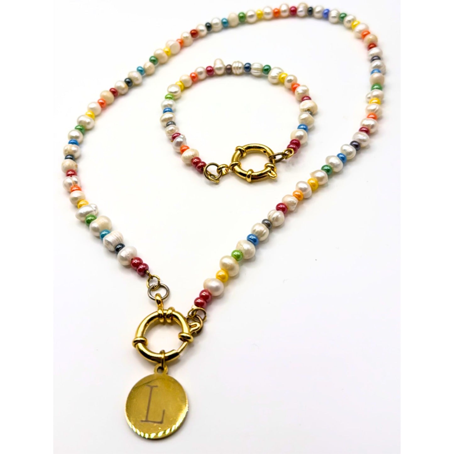 Collar Multicolor Artesanal – Opción con Placa Personalizable