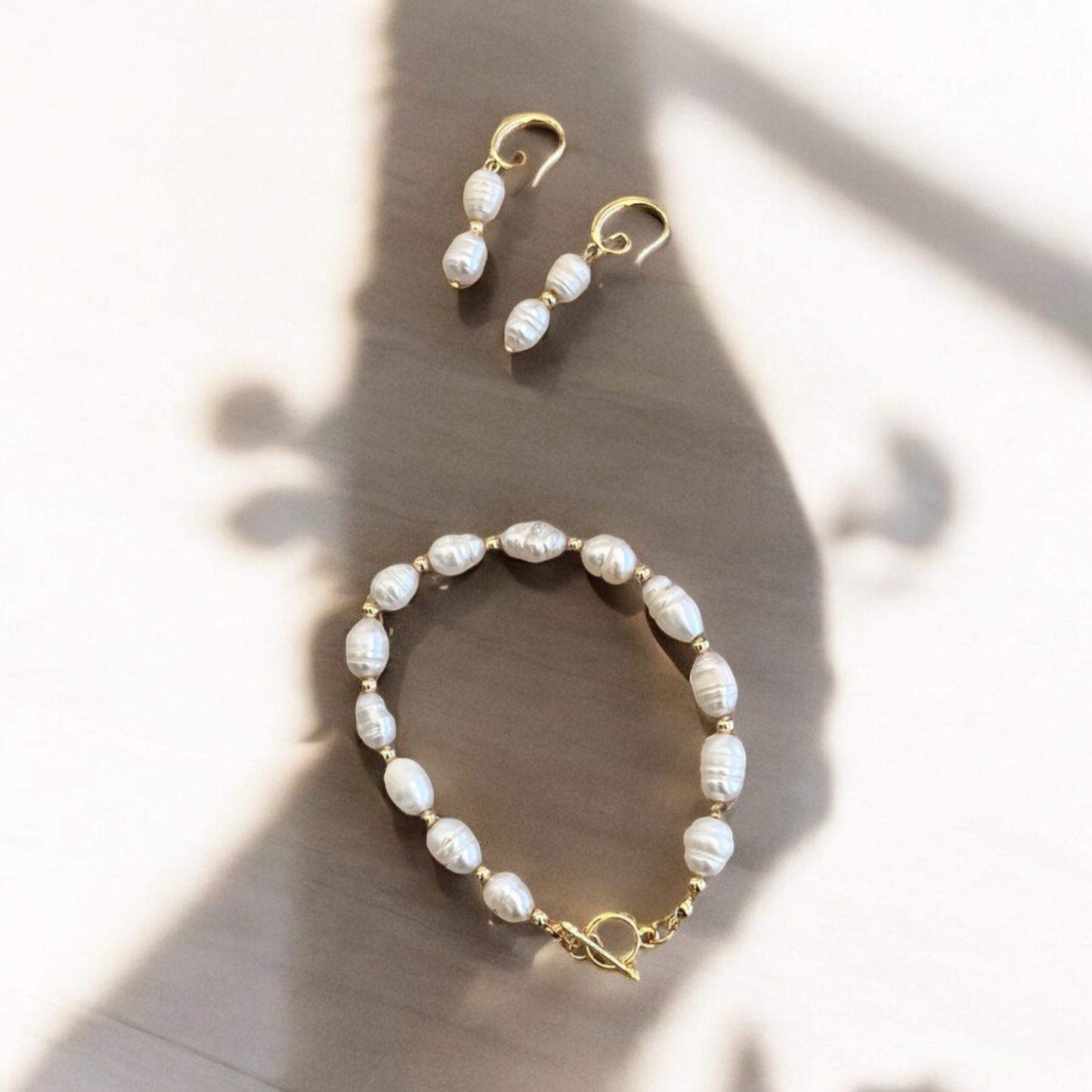 Set Mara – Collar, Pulsera y Aretes de Perlas Naturales