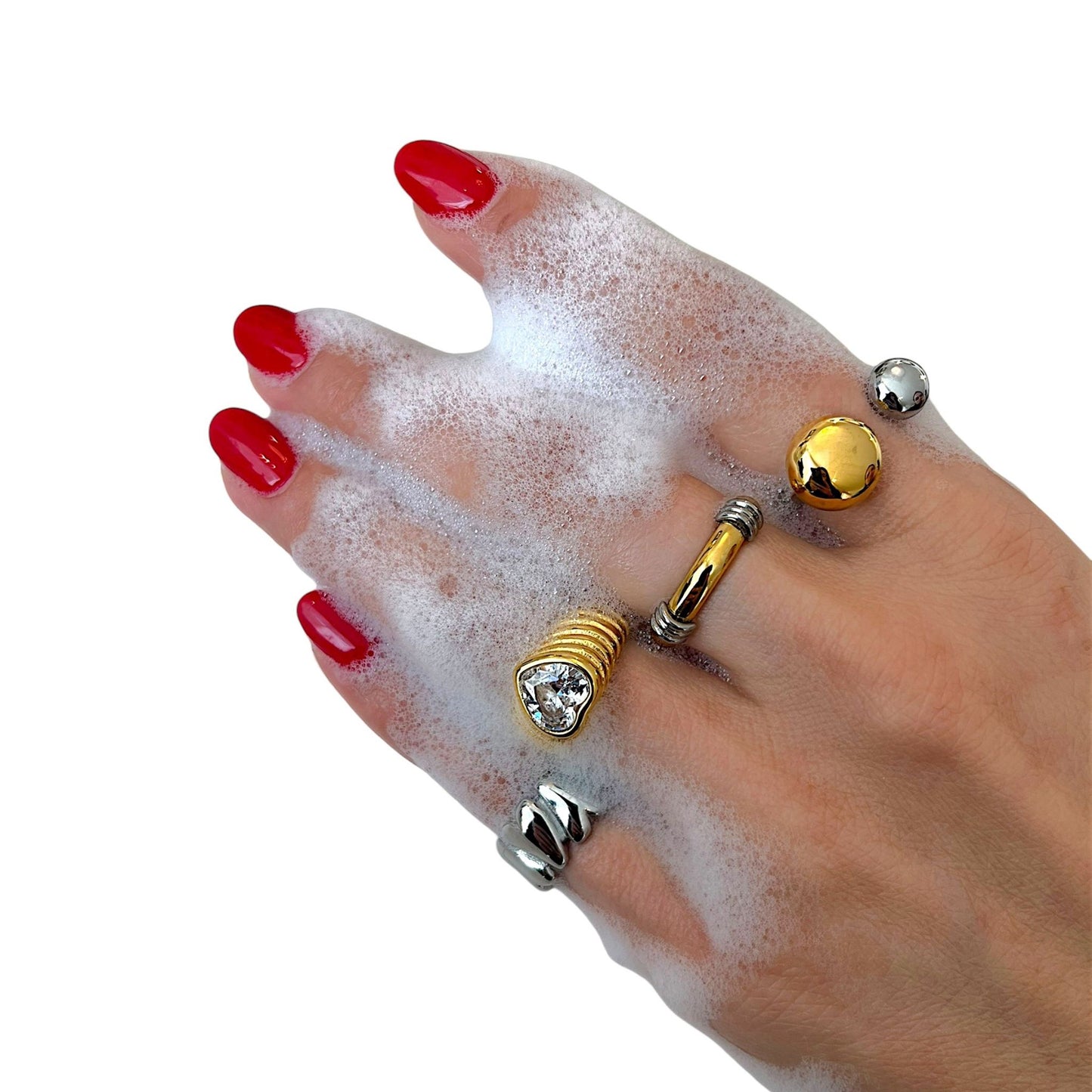 Anillo Bicolor Doble – Acero Inoxidable 316L con Baño de Oro 18K