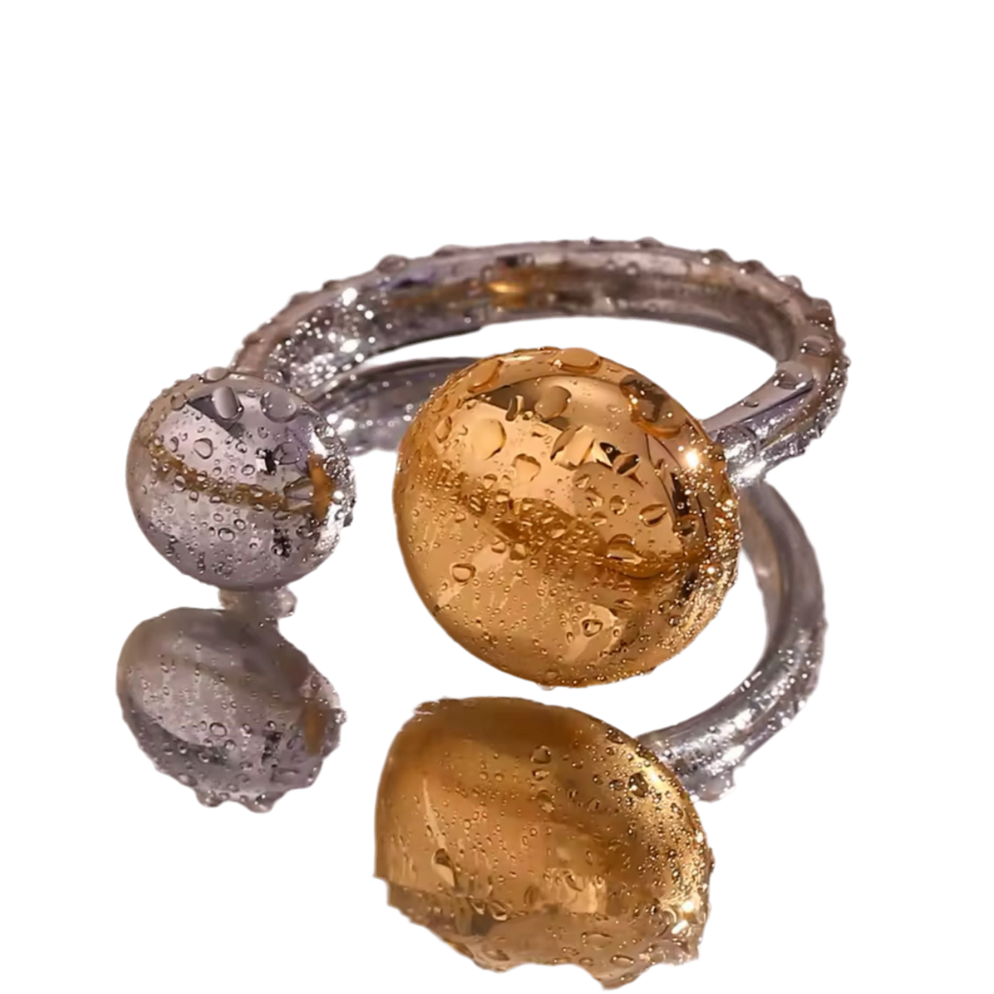 Anillo Bicolor Doble – Acero Inoxidable 316L con Baño de Oro 18K