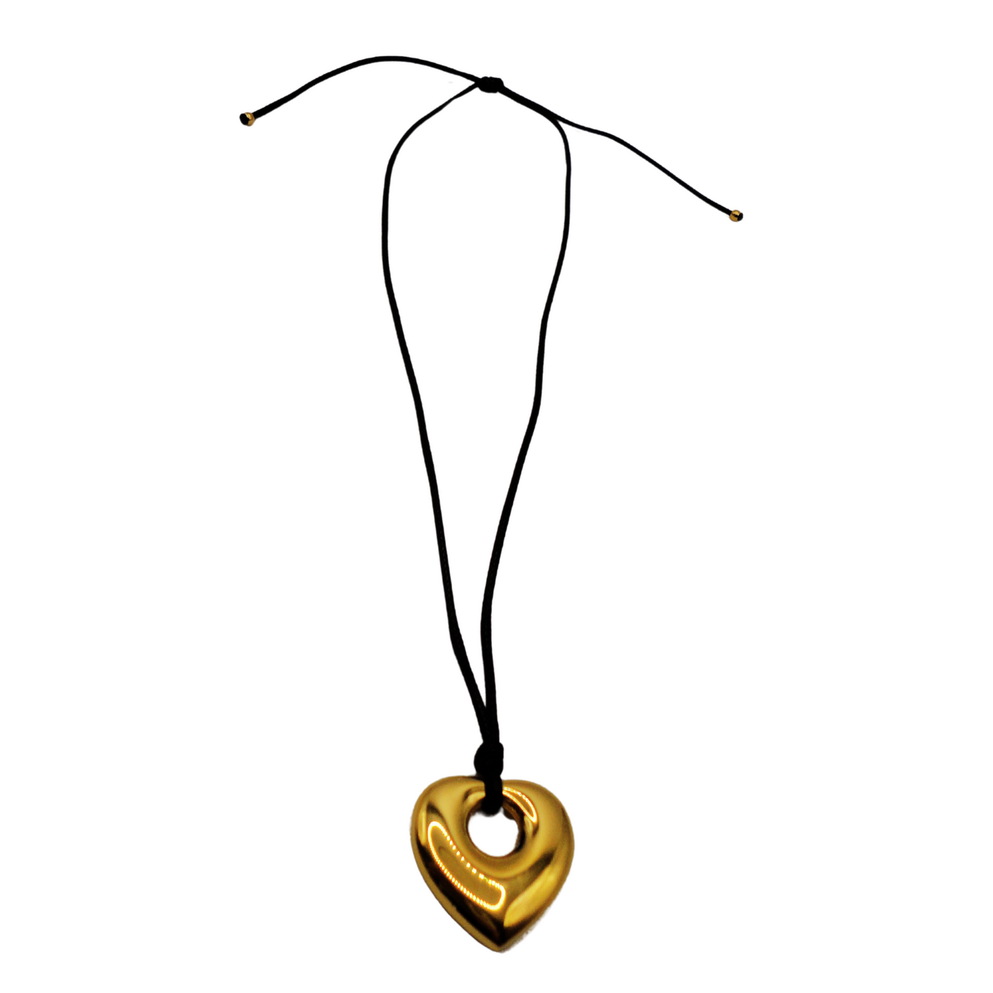 Collar Latido Dorado – Corazón con cordón ajustable