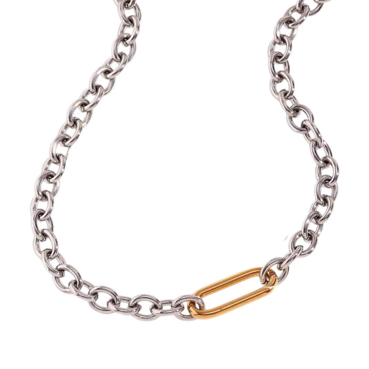 Cadena chunky en acero 316L chapada en oro 18K