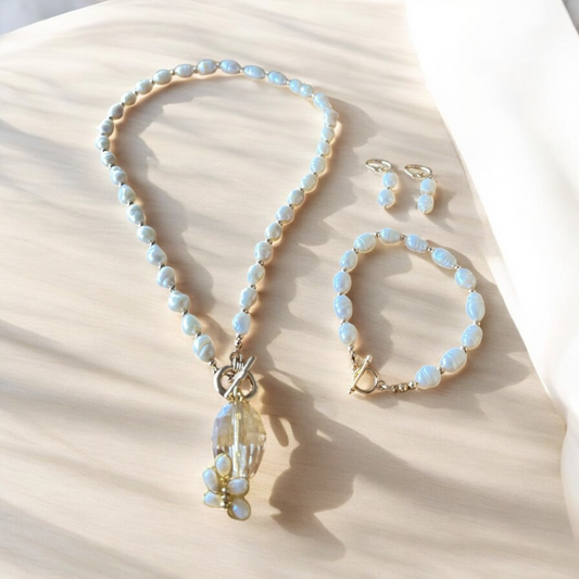 Set Mara – Collar, Pulsera y Aretes de Perlas Naturales