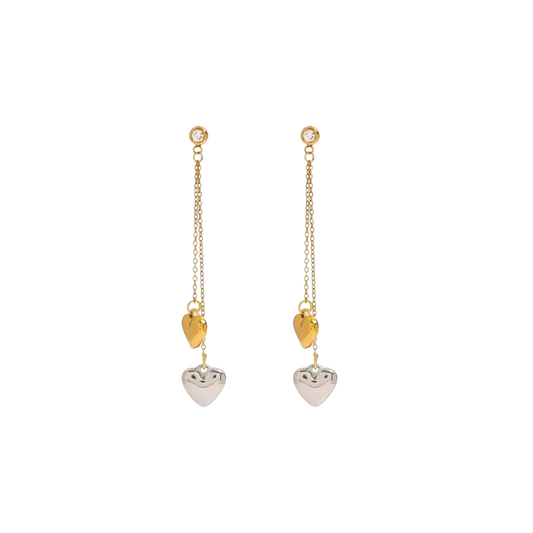 Aretes Corazón Brillante – Colgantes dorados en acero inoxidable