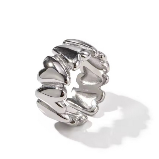 Anillo Geométrico de Acero Inoxidable –Diseño Moderno y Resistente al Agua