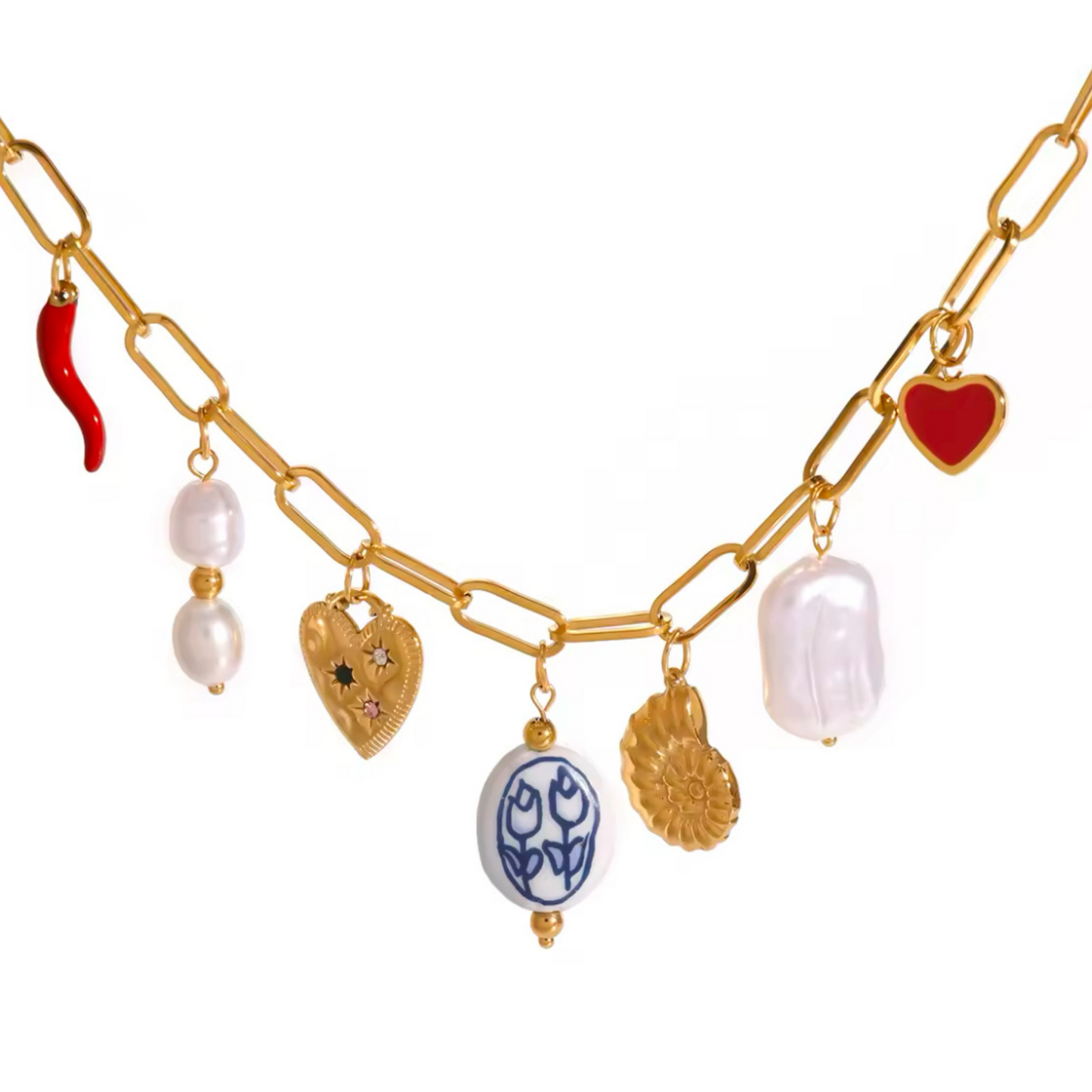 Collar Encanto Dorado – Dijes de acero inoxidable