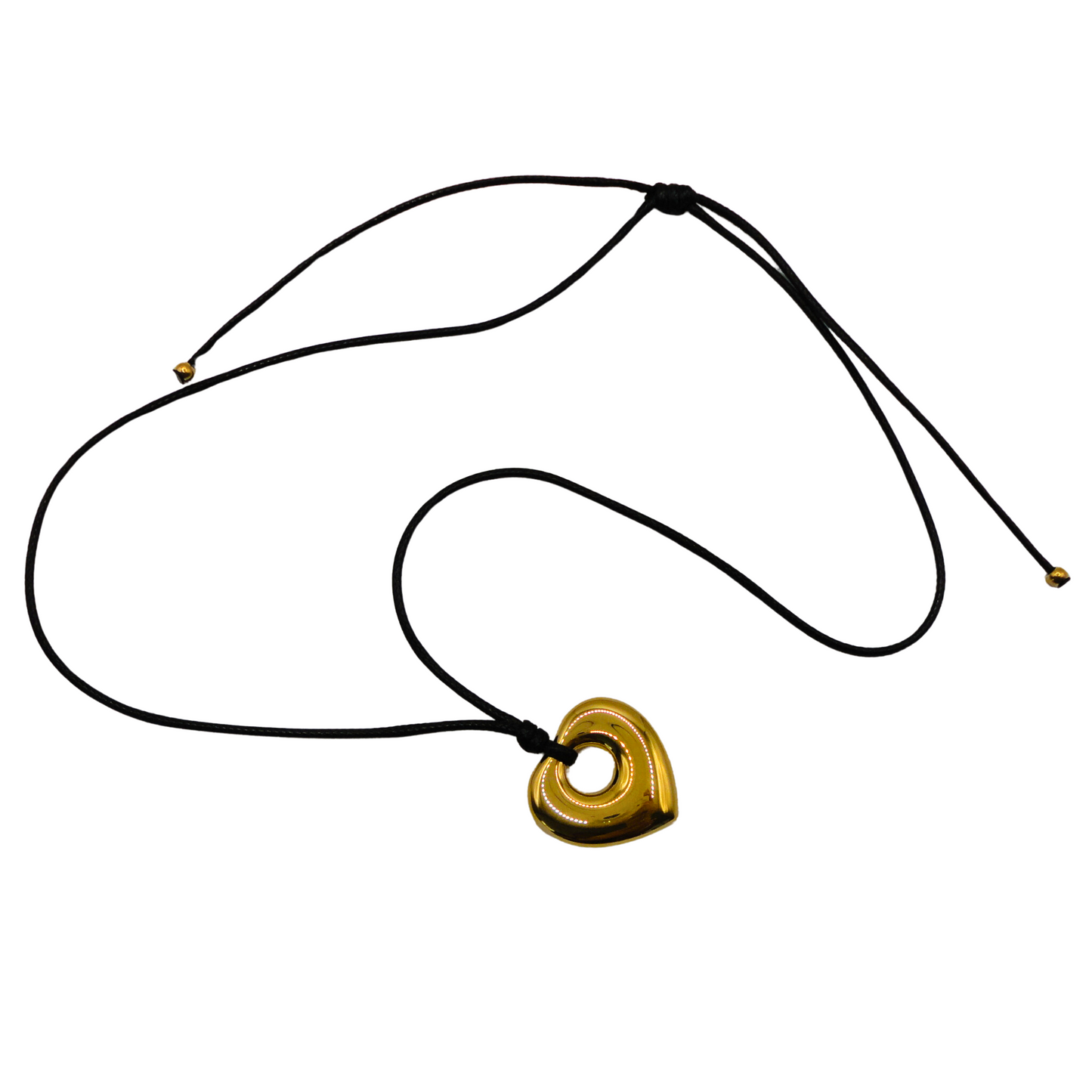 Collar Latido Dorado – Corazón con cordón ajustable