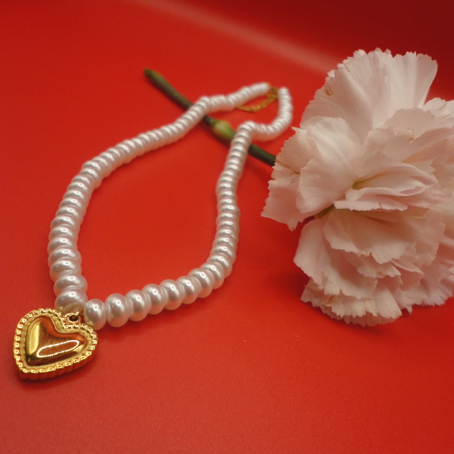 Collar Corazón de Perlas – Acero inoxidable