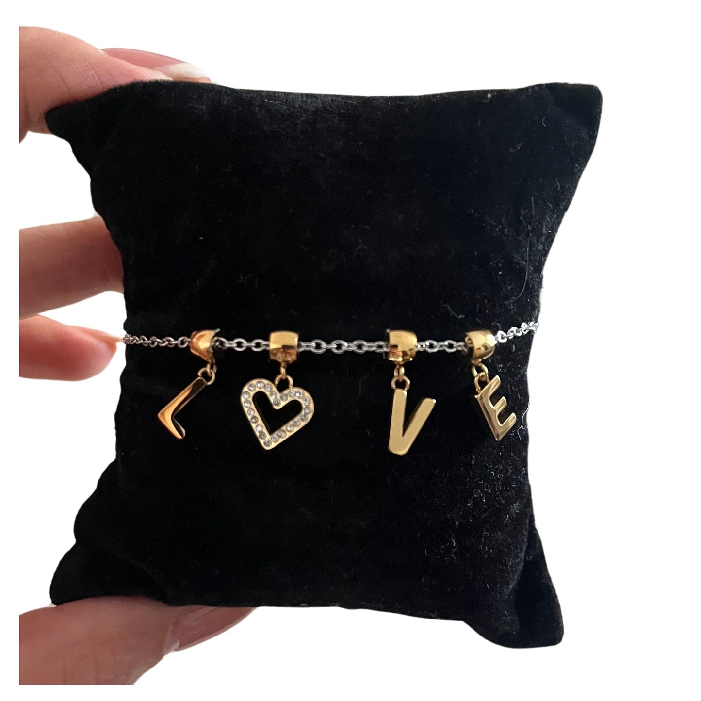 Pulsera LOVE Acero Inoxidable Bicolor (20 cm)
